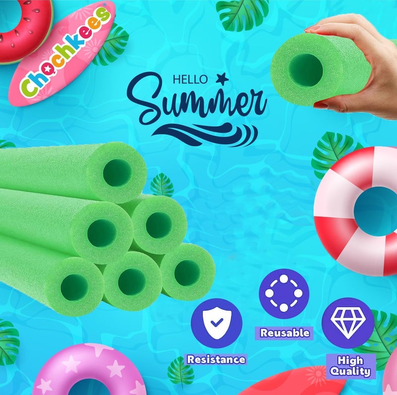 Chochkees Green Pool Noodles Swimming Hollow Core Foam Tube, Floating Thick Noodles for Floating, Pool Accessories, 52" - Image 2